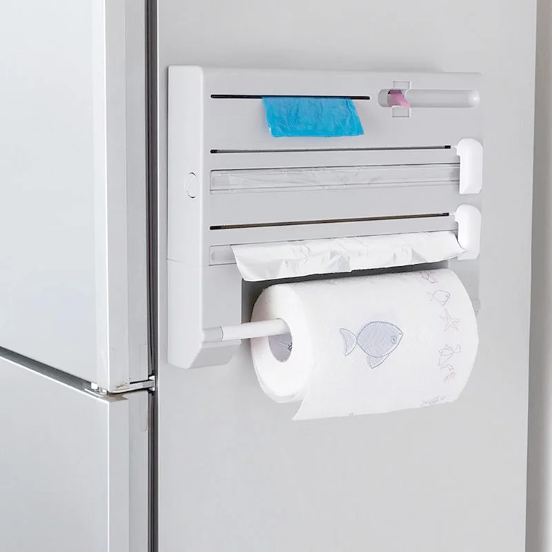 Настенный держатель для бумажных полотенец кухни 4 в 1 стеллаж хранения соусов