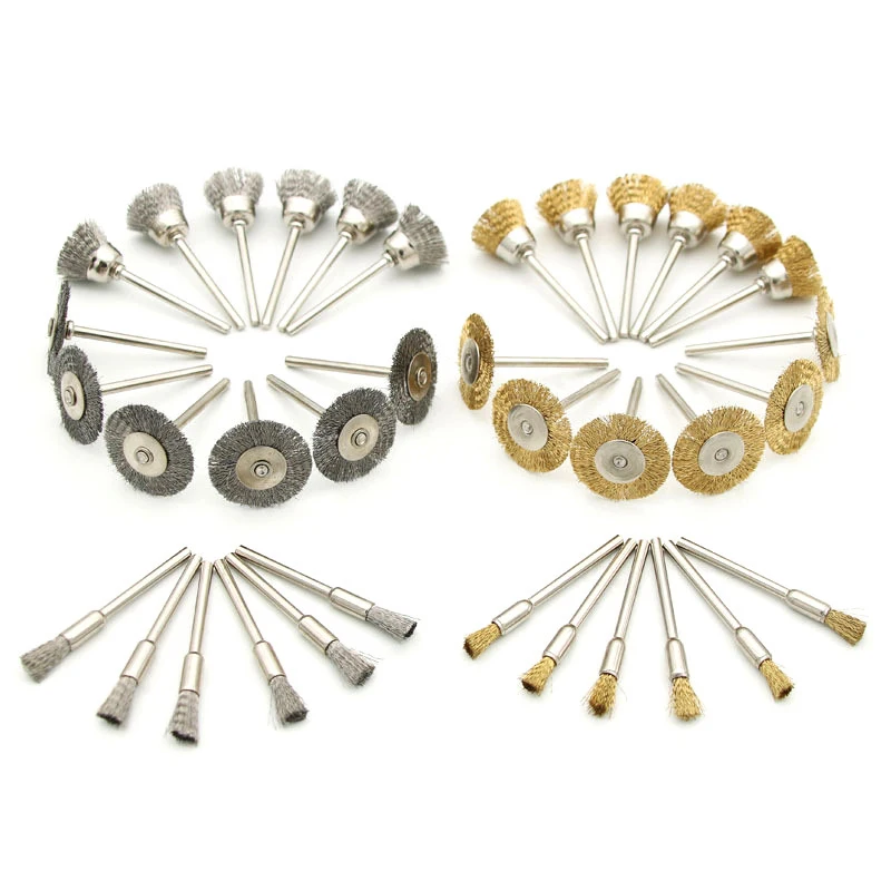 Набор щеток из латунной стальной проволоки мини-проволочная кисть дюйма 36 шт.