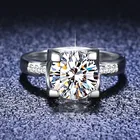 Silver отлично огранки Тесты пройденного 1 карат D Цвет Высокая четкость Муассанит головы коровы кольцо женский Серебро 925 Свадебные украшения