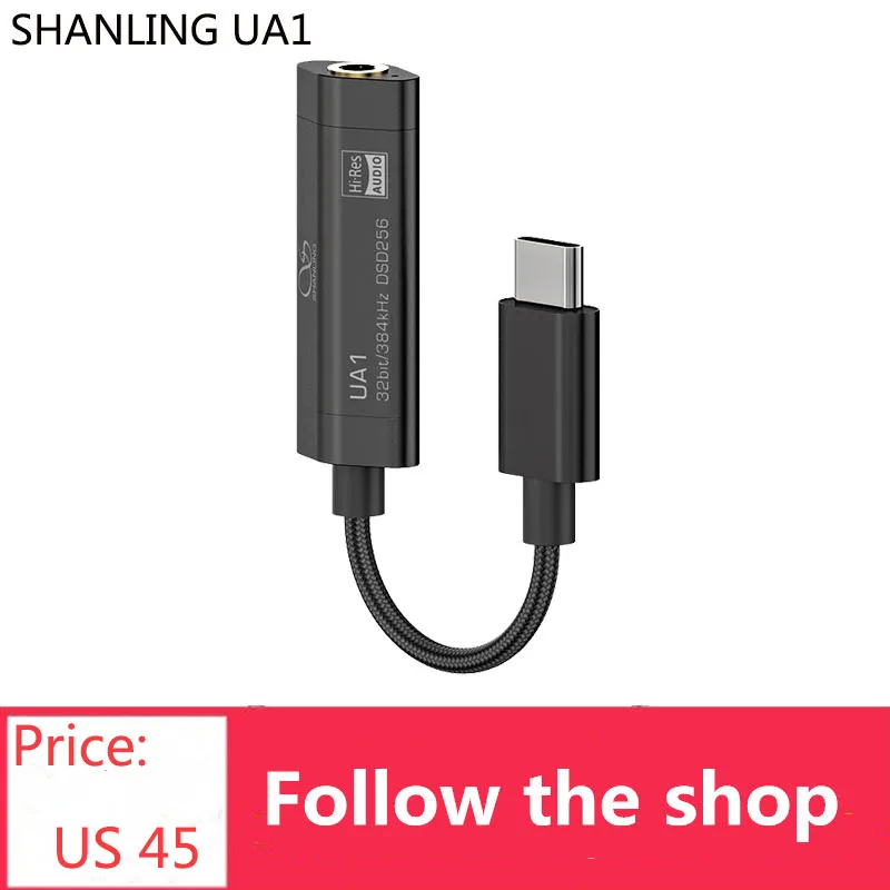 

SHANLING UA1 кабель ESS ES9218P Hi-Fi чип DSD 256 высокого разрешения 32bit/384 кГц USB-C ЦАП/AMP адаптер с высокой степени чистоты Медь кабель
