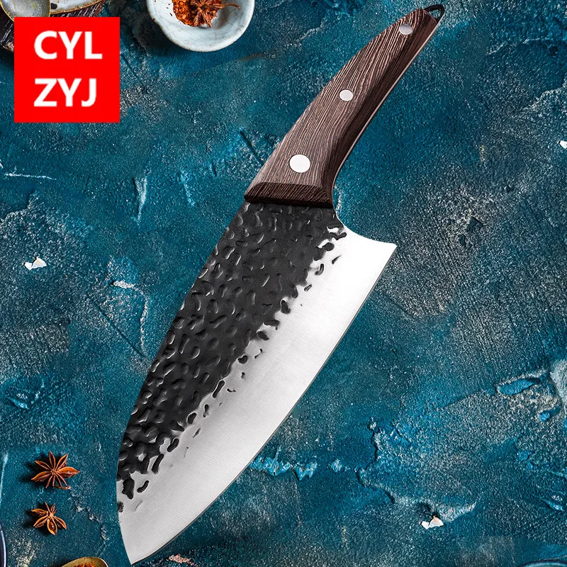 Кованый кухонный нож традиционный острый мясника из нержавеющей стали Женский