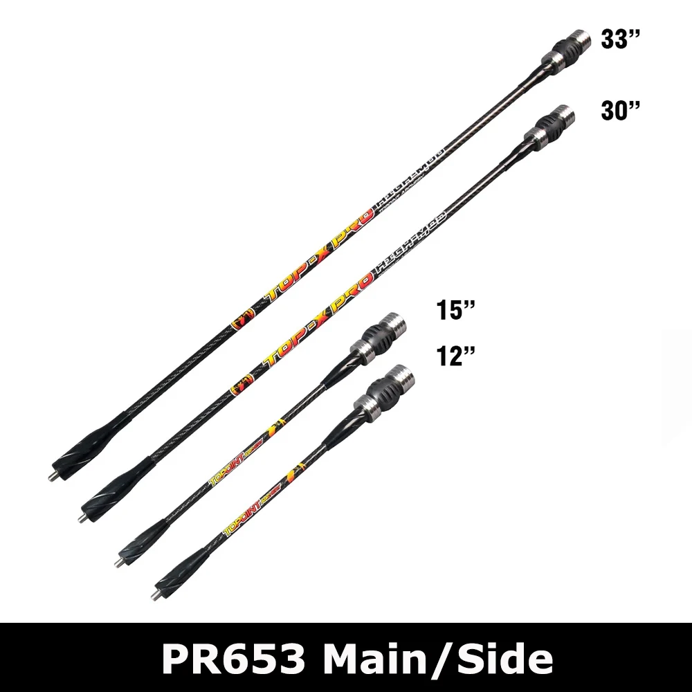 

Topoint PR653 Main/Side Bar Long Rod Stabilizer 3K Pure Carbon Shaft for Compound Recurve Bow Shooting Accessories for Bow Balan