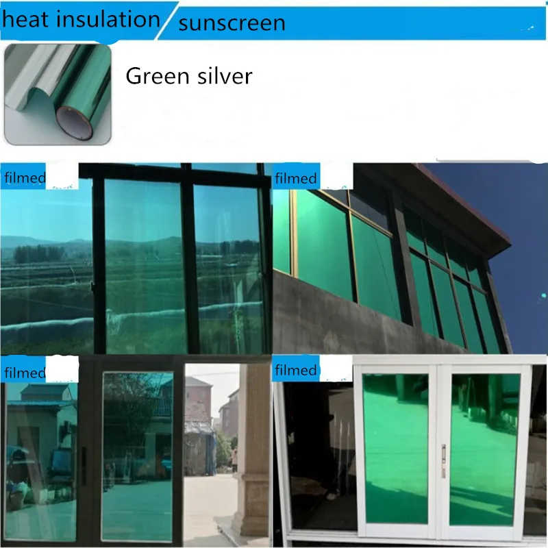 Зеркальные наклейки на окна с солнечной защитой серебряная пленка строительный
