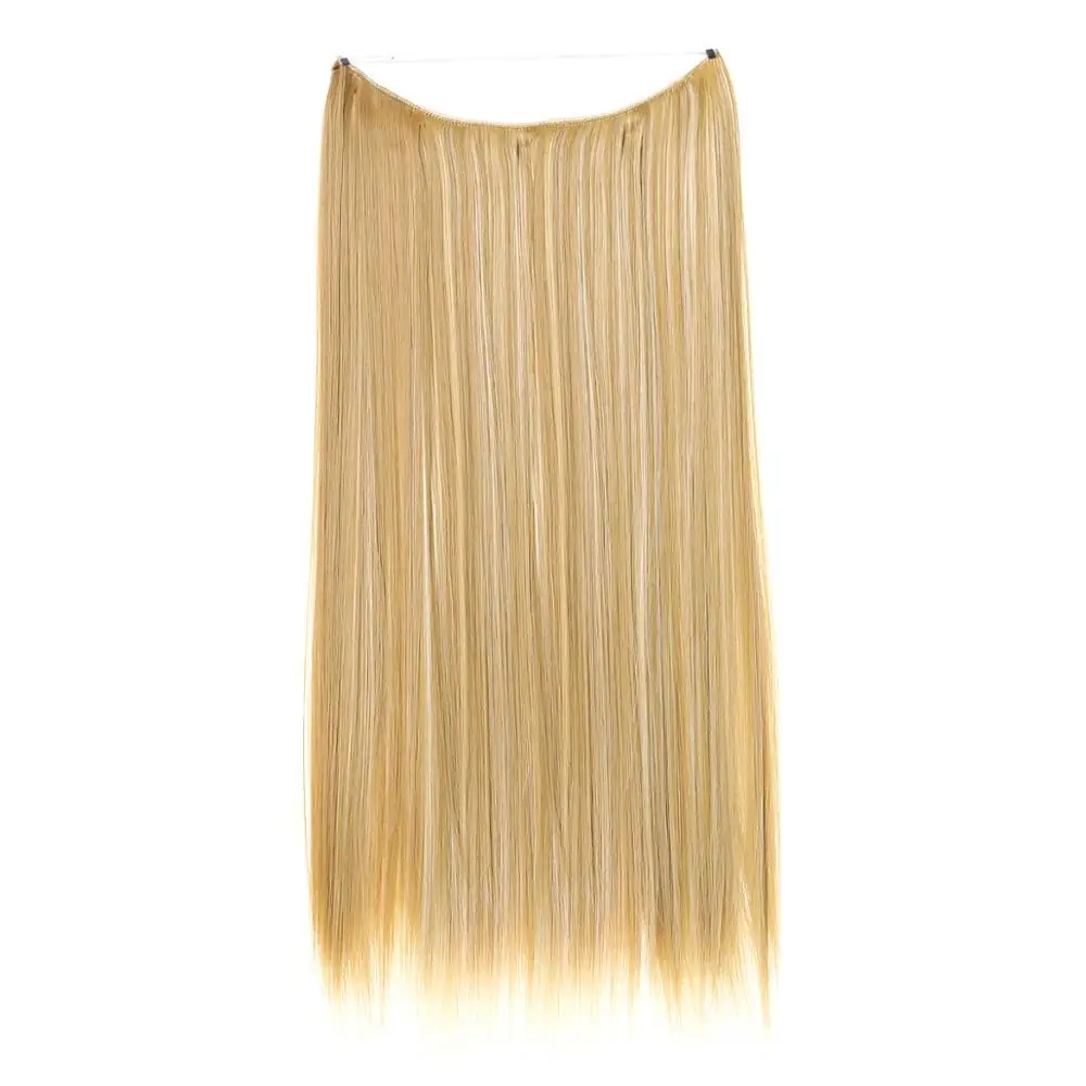 Glonde blonde Пряди для наращивания, невидимые, Омбре, прямые, скрытая, секретная корона, флип, накладные синтетические волосы для женщин, M02 - Цвет: Glonde blonde