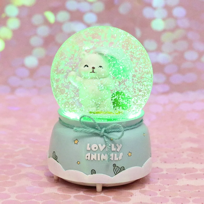 10*15 8 см милый медведь хрустальные снежные глобусы стеклянная музыкальная