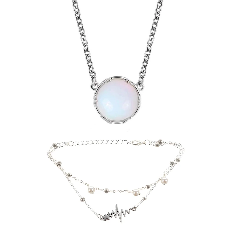 

Anklet Pearl Anklet Handmade Chain Ecg Ankle Bracelet Bracelet Foot & All-Match Jewelry Beautiful Moonstone Necklace