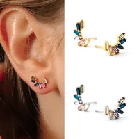 925 sterling silver ear needle pure rainbow water drop stud earrings simple zircon earrings women fashion jewelry birthday gifts