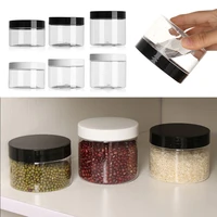 empty plastic clear cosmetic jars makeup face cream sample storage bottles wide mouth food container