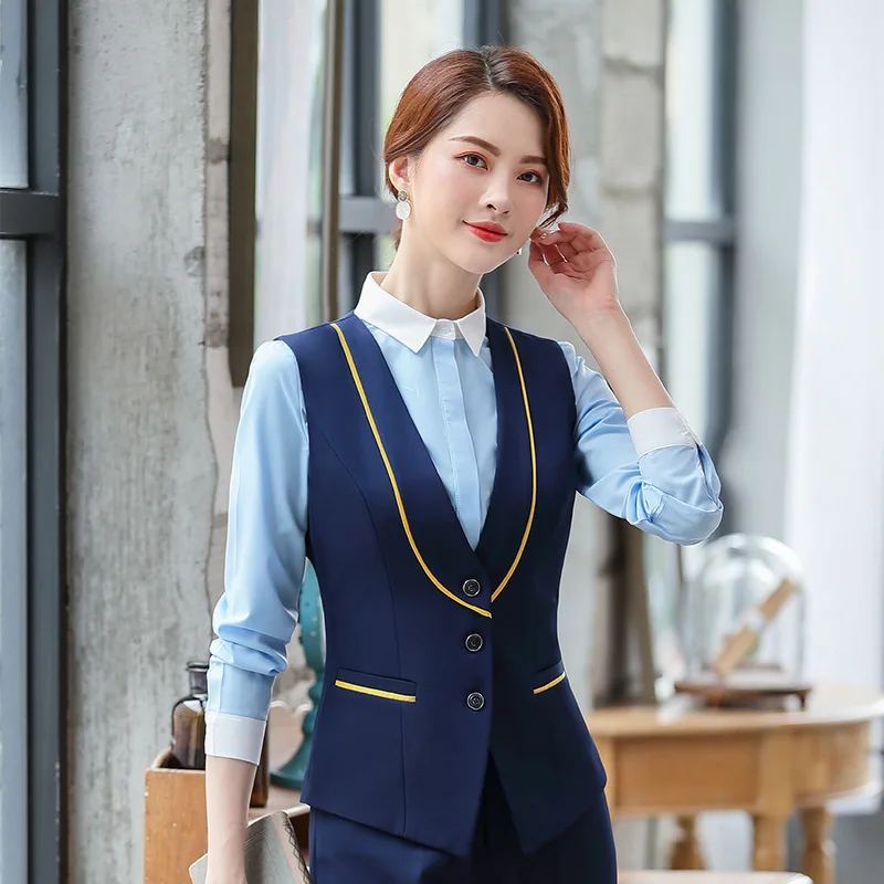 Женский короткий жилет в офисном стиле деловой с V образным вырезом пэчворк для