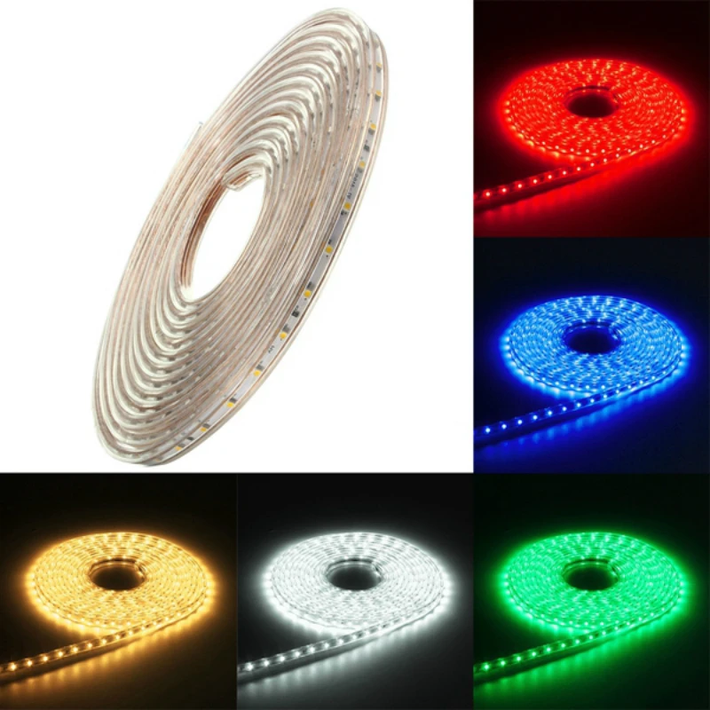 Водонепроницаемый IP67 SMD 3528 Светодиодный ленточный веревочный светильник, для рождественской вечеринки, для улицы, AC 220 В, гибкий ленточный светильник для внутреннего и наружного украшения