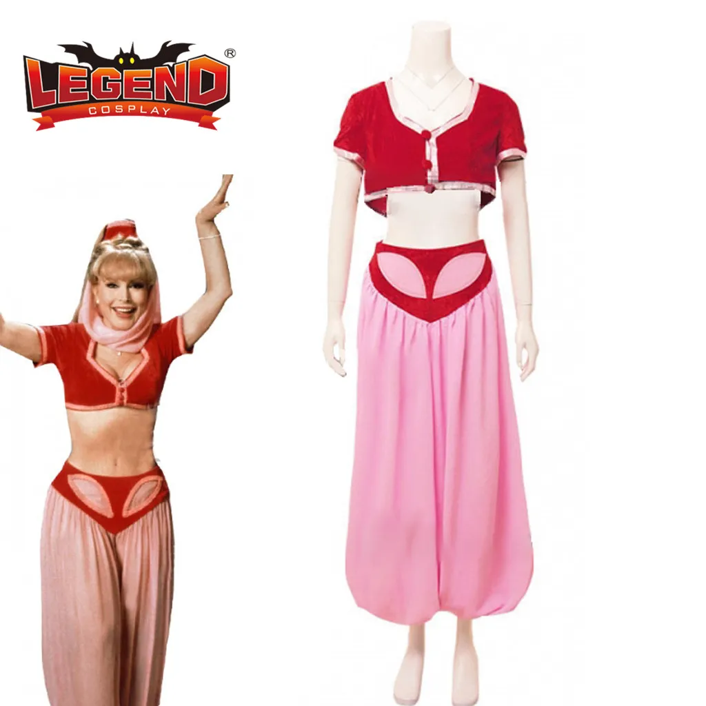 Косплей Легенда я мечта Джинни красное платье Хэллоуин Костюм на заказ
