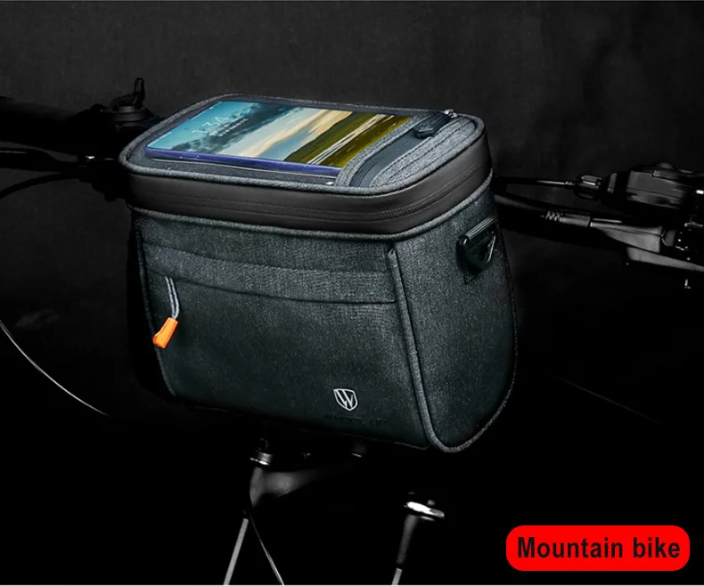 Multifunctional Bicycle Handlebar Bag Large Capacity MTB Bike Storage Bag Phone Touchscreen Bag Front Frame Trunk Pannier XA114Q