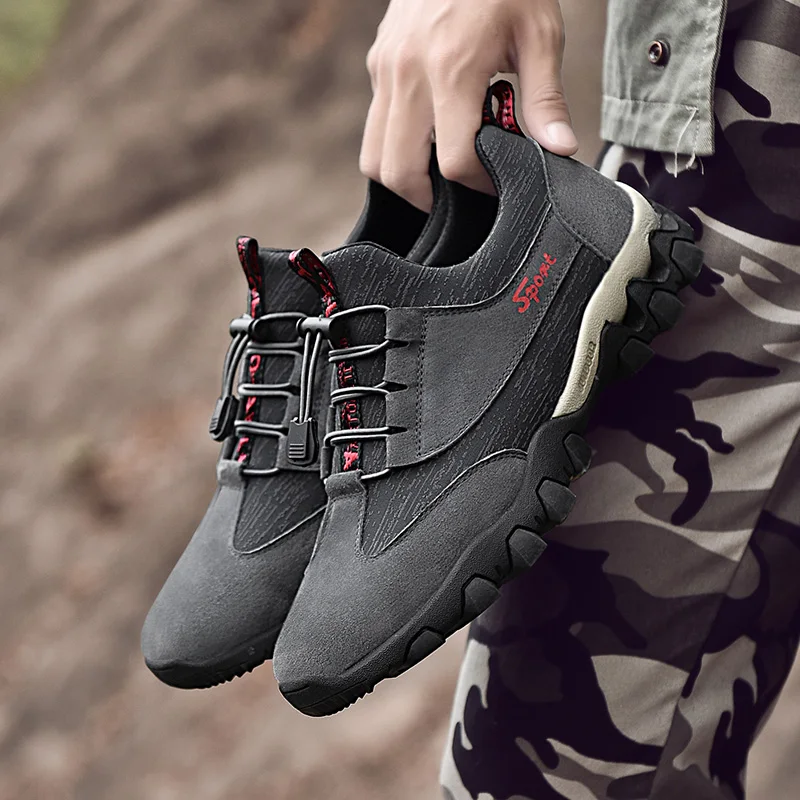 

Men's breathable non-slip wear-resistant high-quality black unisex travel sports shoes outdoor hiking shoes solid bottom shoes