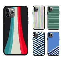 simple fashion line color block phone case for iphone 5 5s se 6 6s 7 8 plus x xr xs 11 12 mini pro max cover fundas coque