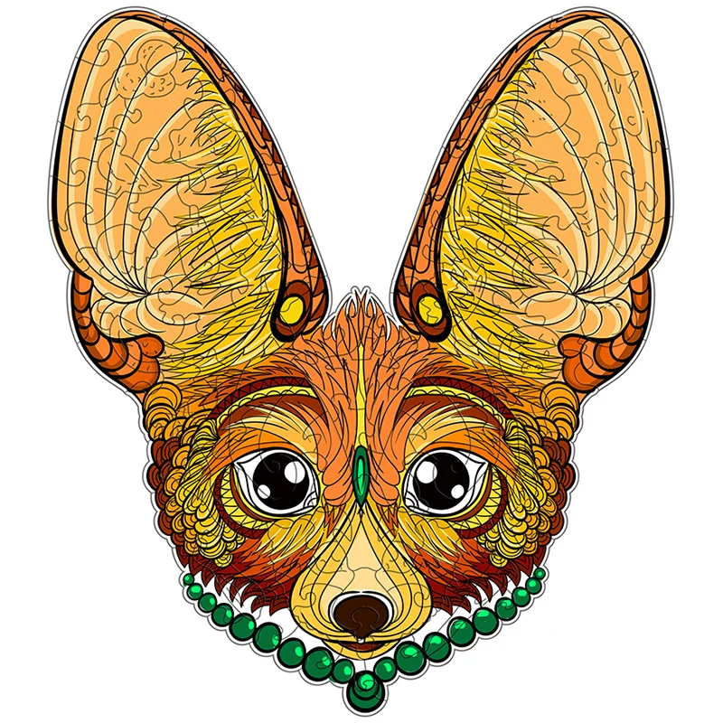 

Деревянная головоломка с радужными большими ушками лисы, 6 моделей, подарок для детей, игра, игрушки уникальной формы, деревянный пазл, 100, 200 ...