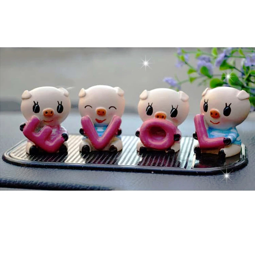 4pcs/set newest car ornaments Cute LOVE Little Pig interior Decoration Car Decorative Accessories high quality free shipping | Автомобили