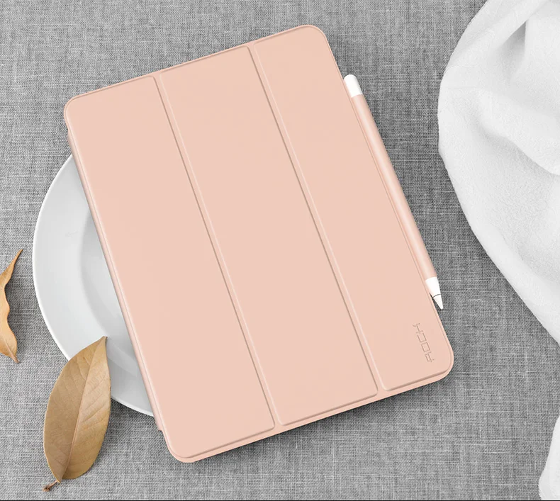 Чехол для iPad Pro 11 с держателем карандаша из искусственной кожи, умный чехол с подставкой ROCK Auto Sleep, Магнитный чехол для iPad Pro 12,", чехол для планшета - Цвет: Pink for 12.9inch