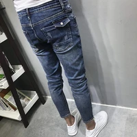 wholesale 2021 labeled cats whiskers jeans mens spring autumn new korean slim stretch foot pants social youth pencil pants