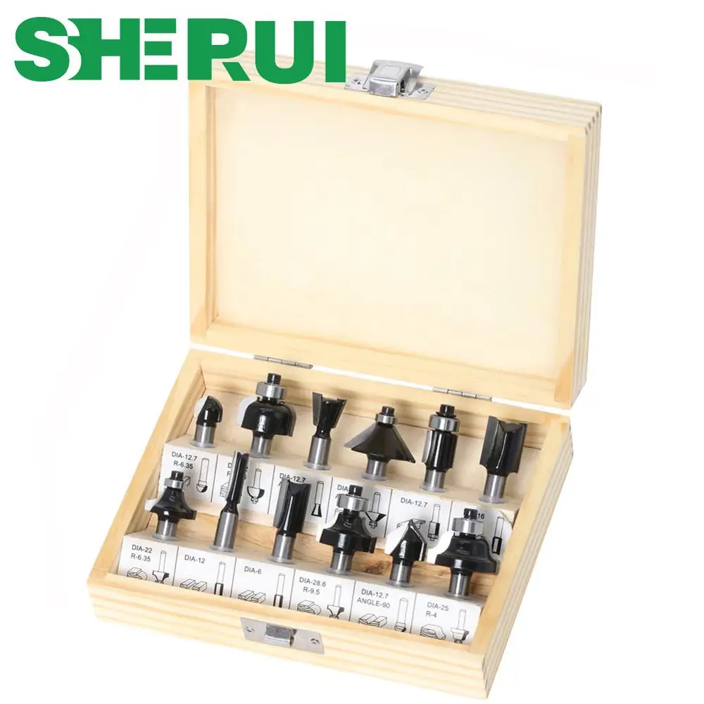 Концевая фреза по дереву с хвостовиком 8 мм 12 шт.|Фреза| |