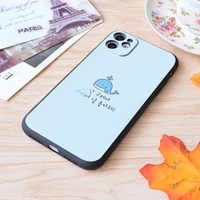 stray kids seungmins case cute blue whale print soft silicone matt case for apple iphone case