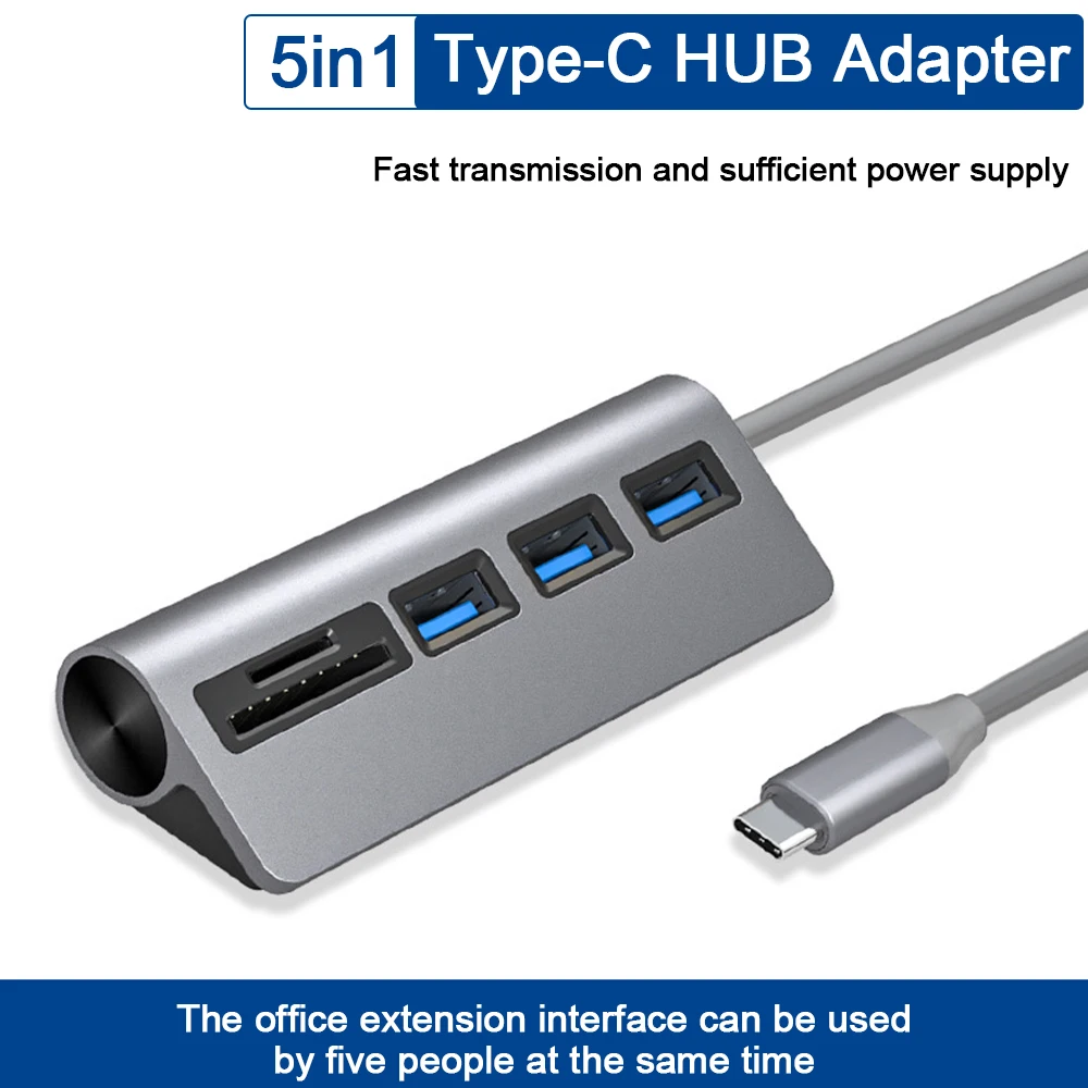 

Док-станция типа C 5 в 1, USB 3,0, 5 Гбит/с