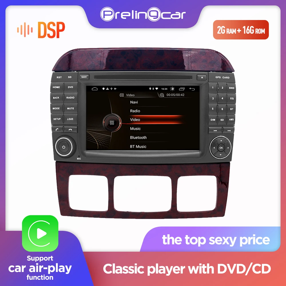 Android 9 0 2din для Mercedes Benz S Class W220 S280 S320 S350 S400 S430 S500 S600 1998-2005 автомобильный dvd Радио