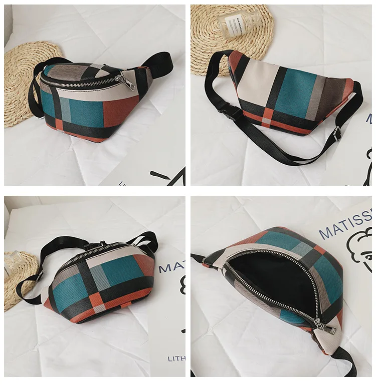 2019 Новый Модный комплект в клетку с поясом экокожа (полиуретан) один на плечо