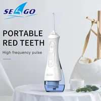 seago oral irrigator portable water dental flosser usb rechargeable 3 modes ipx7 200ml water for cleaning teeth sg 833