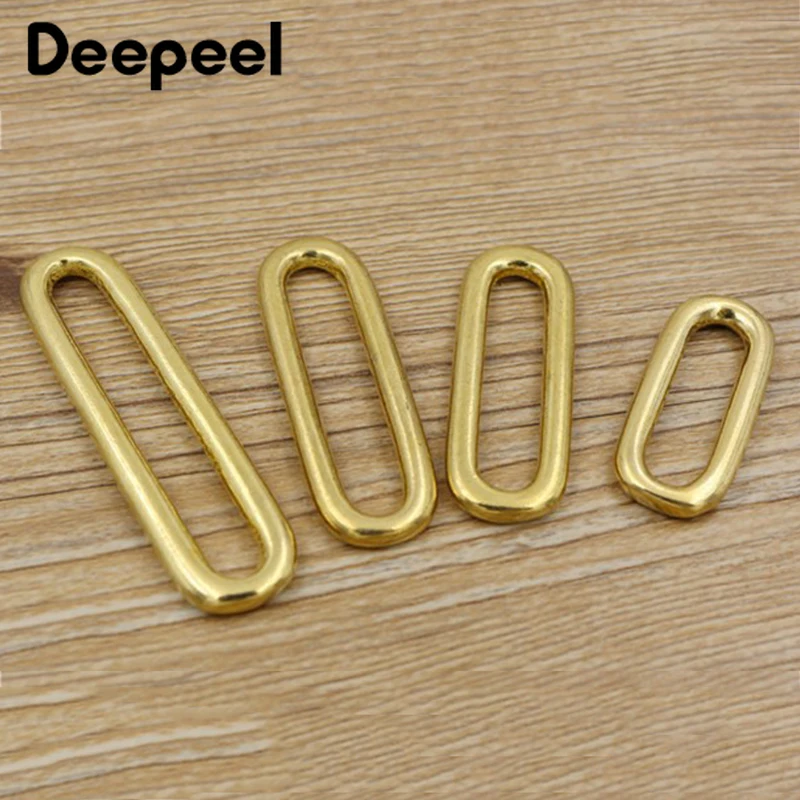 

Deepeel 5pcs 20-50mm Pure Copper Oval Ring Buckle Brass O Rings Connection Hook Garment Belt Loop Buckles DIY Bags Link Clasp