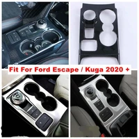 center control gear box shift control panel decoration cover trim for ford escape kuga 2020 2022 abs carbon fiber accessories