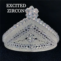 fashion luxury bride bridesmaids romantic wedding zircon crown hair ornament noble princess shining crystal lady crown jewelry