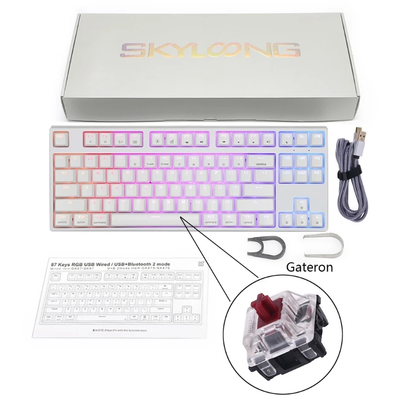 SK87 Wired Mechanical Gaming Keyboard Compact 87 Keys Mechanical Keyboard Hot Swappable Programmable Software enlarge