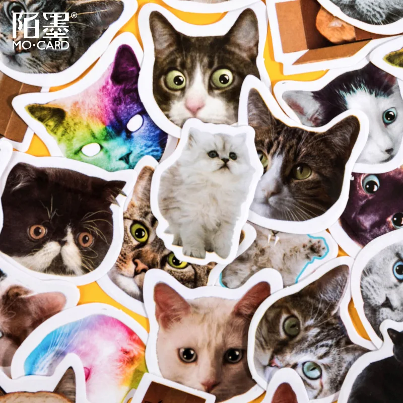 

46 pcs/box Kawaii Cat Appreciation Decoration Stationery Planner Stickers Scrapbooking Diary Sticky Paper Flakes