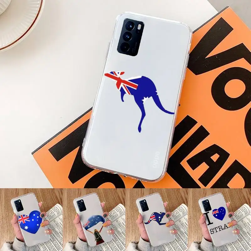 

Australian flag Phone Case Transparent For oppo Realme FIND V X Q 2 3 5 7 11 50 GT Q2 PRO PLUS moible bag