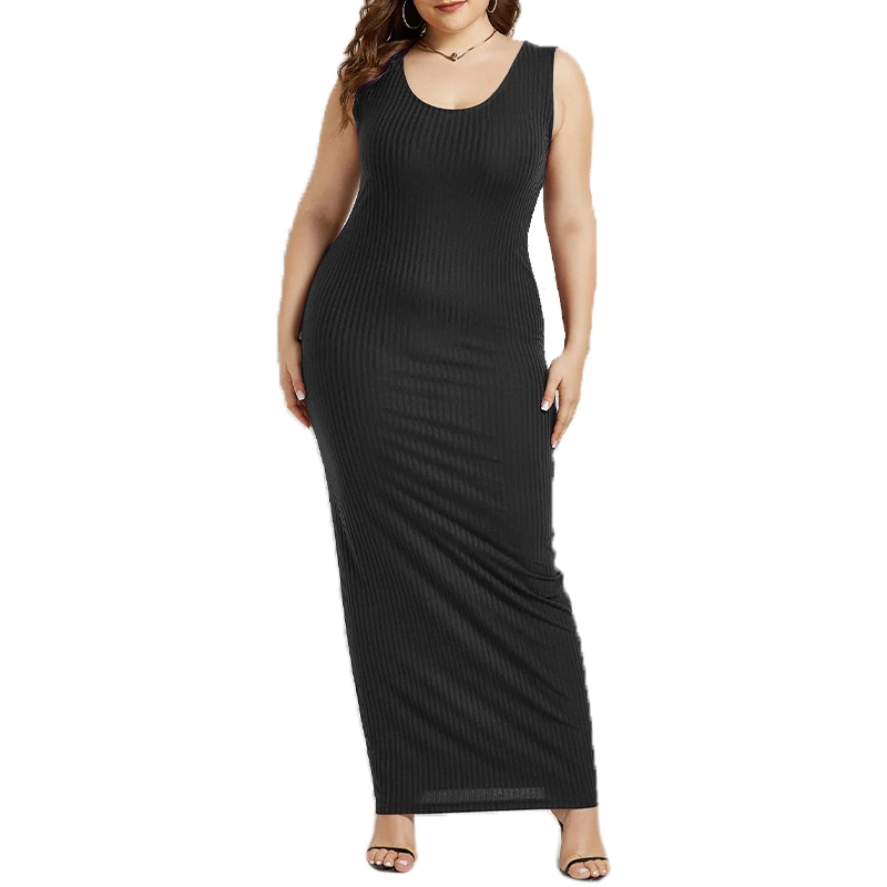 

Женское трикотажное платье на бретелях, черное или зеленое однотонное облегающее платье с U-образным вырезом на лето, 2020