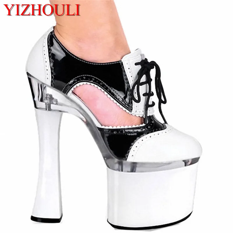 18cm Super high heels, club sex props shoes, super high heels with sexy banquet runway shoes high heels Dance Shoes