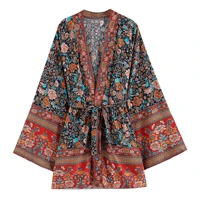 curve plus women boho cover ups oversize bohemian 100 cotton kimono sashes hippie blusas boho chic ethnic tops