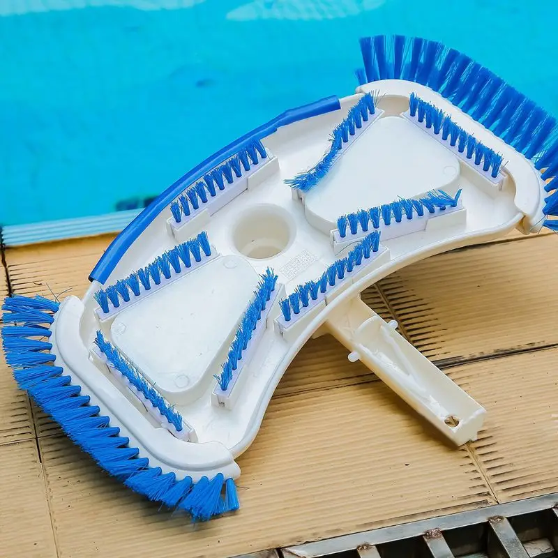 

HX5F Swimming Pool Cleaning Brushes Mop Suction Head Plastic Bristle and Clips Multipurpose Tools for Cleans Wall Pool Floor and