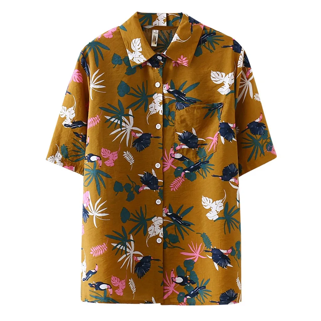 Корейские женские набивные шифоновые блузки топы повседневные с коротким