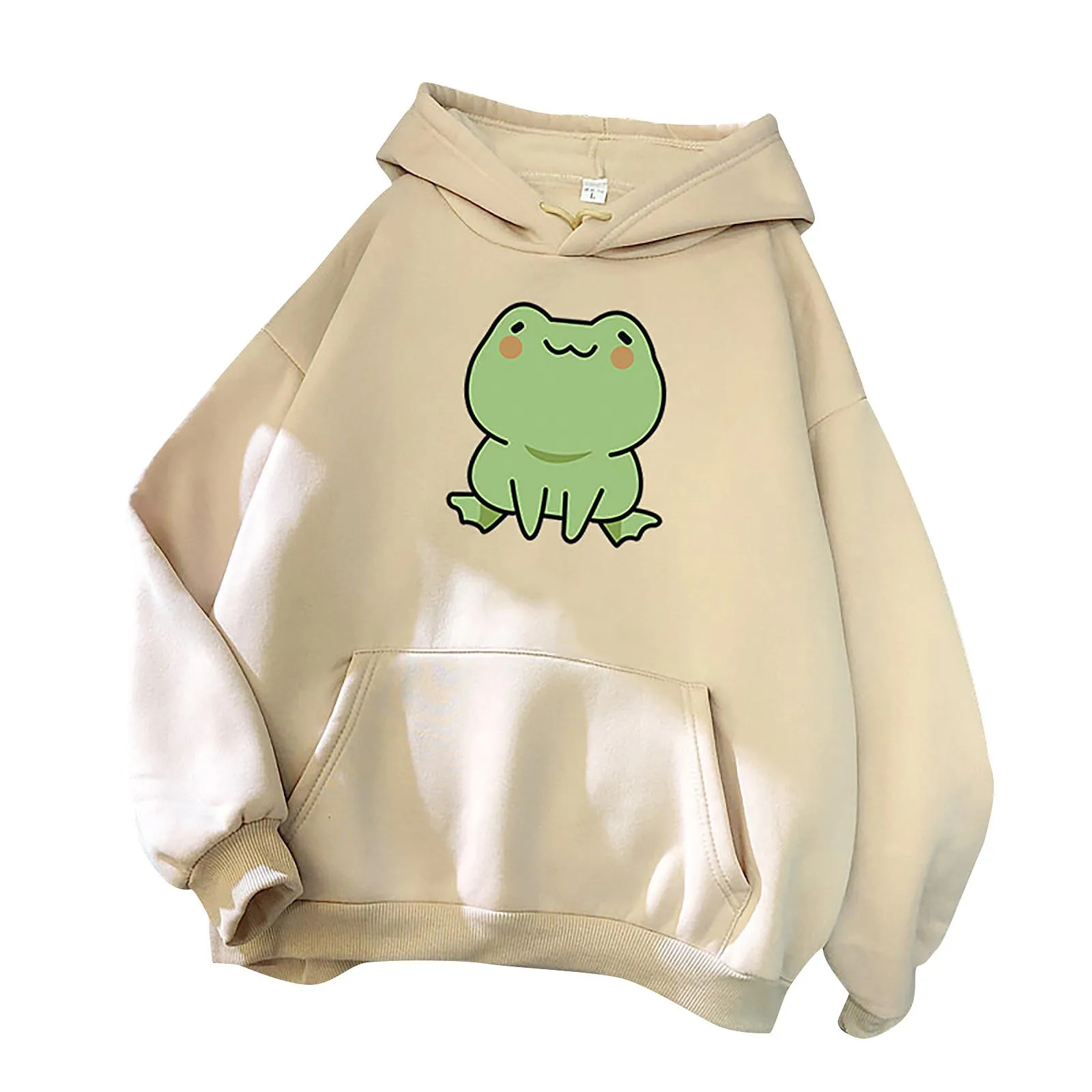 

Women's Hoodies Autumn Winter Warm Frogs Print Hooded Sweatshirt For Teen Girls Student Cute Animal Graphic Sweatshirts Tops
