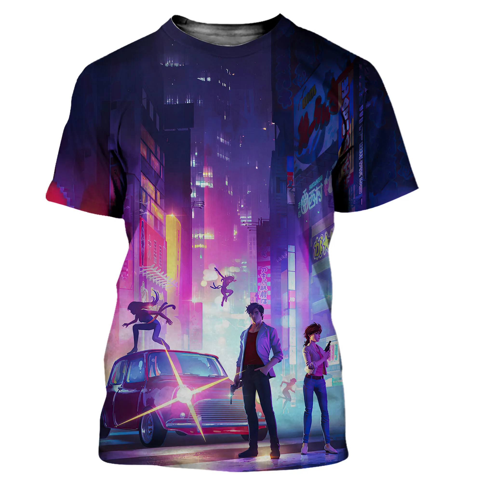 

Футболка в стиле Харадзюку для мужчин и женщин, модная крутая Повседневная рубашка с 3D принтом City Hunter, уличная одежда, Прямая поставка