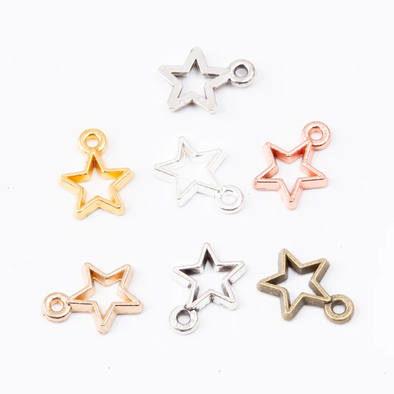 20 шт./лот высокое качество сплав античный серебряный браслет полые звезды