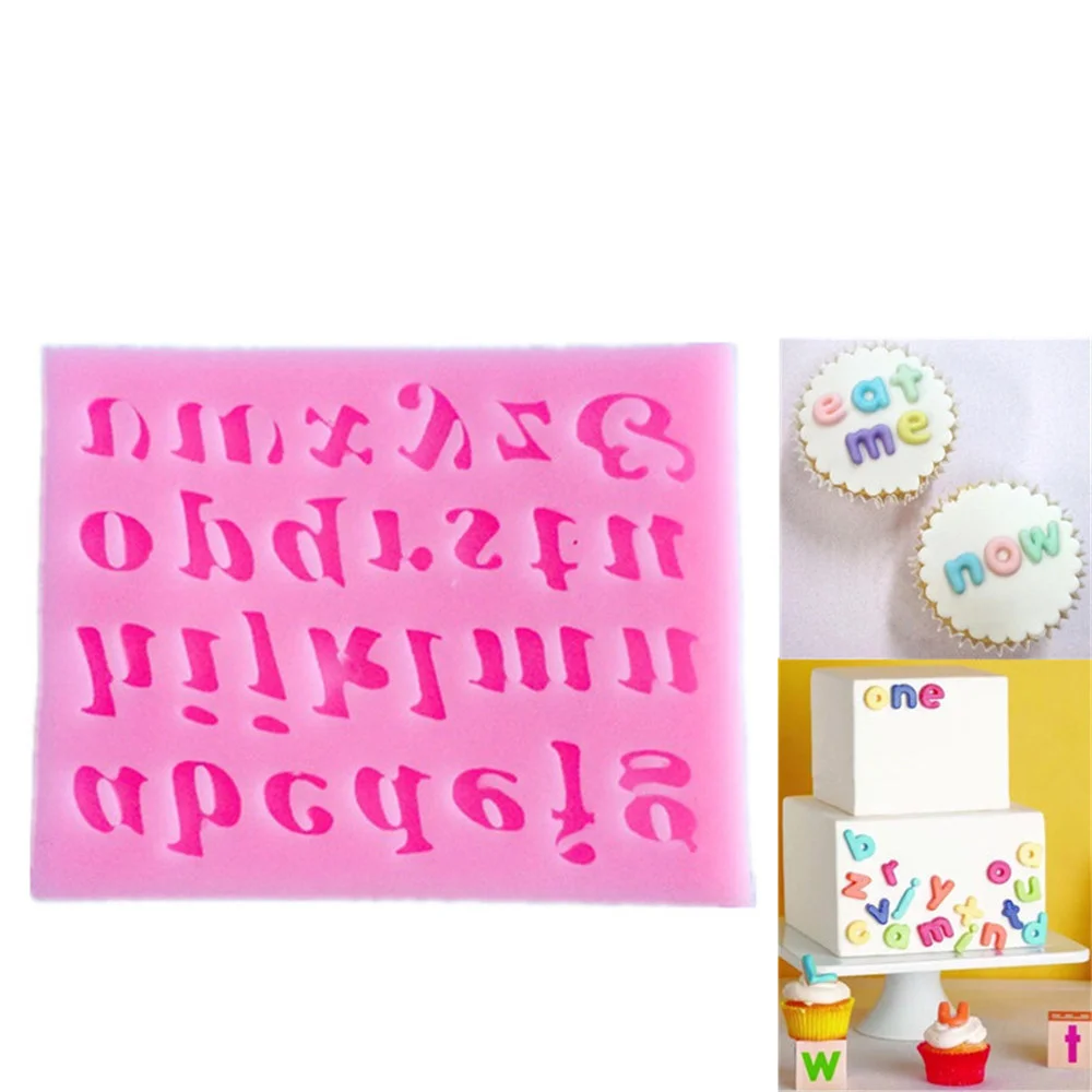

Lower Case Letter Symbol Fondant Silicone Molds Embossed Cake Chocolate Biscuits Mould DIY Kitchen Decorating Tools