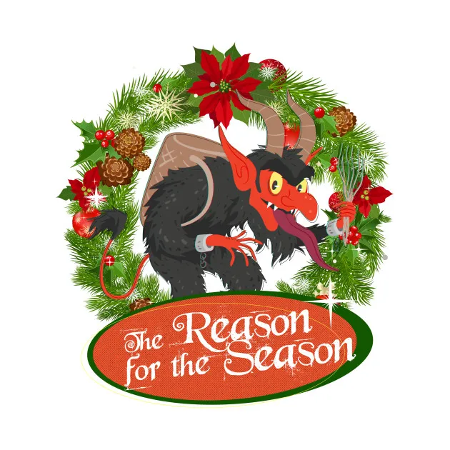 

The Reason for The Season. Unique Design Krampus Christmas T-Shirt. Summer Cotton Short Sleeve O-Neck Mens T Shirt New S-3XL