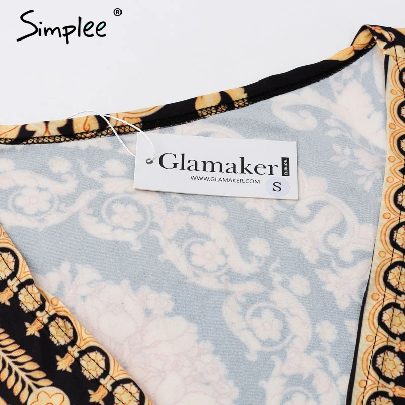 Женское платье с цветочным принтом Simplee винтажное длинное длинным рукавом