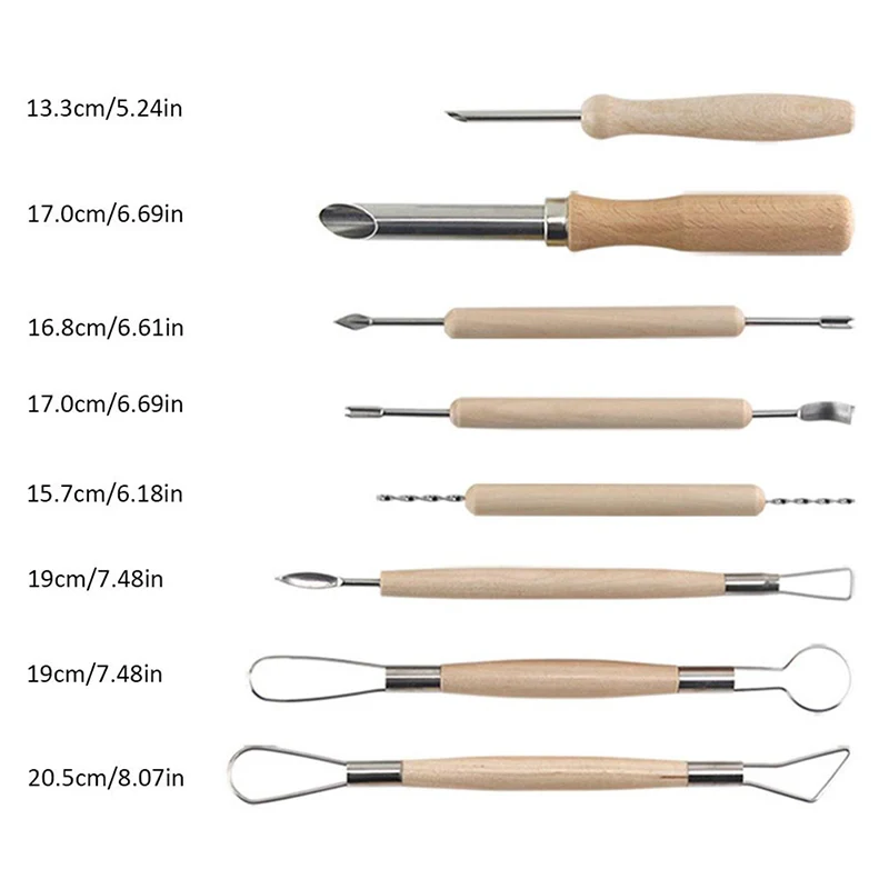 

8pcs Clay Sculpting Kit Sculpt Smoothing Wax Carving Pottery Ceramic Tools Polymer Shapers Modeling Carved Tool Perfect new