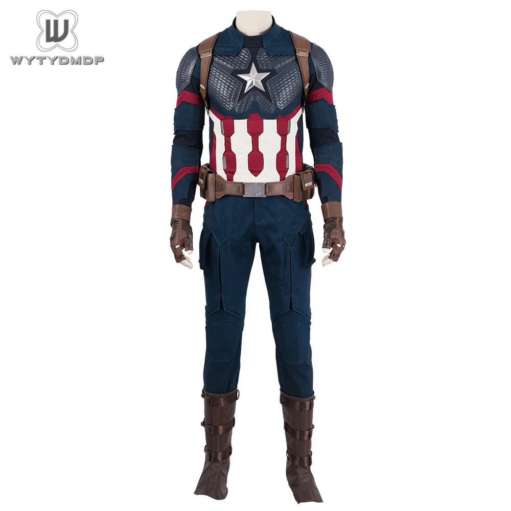 Мстители эндшпиль Капитан Америка Косплей Костюм Полный набор Completo Vestito Capitan Америка Steve Rogers Хэллоуин