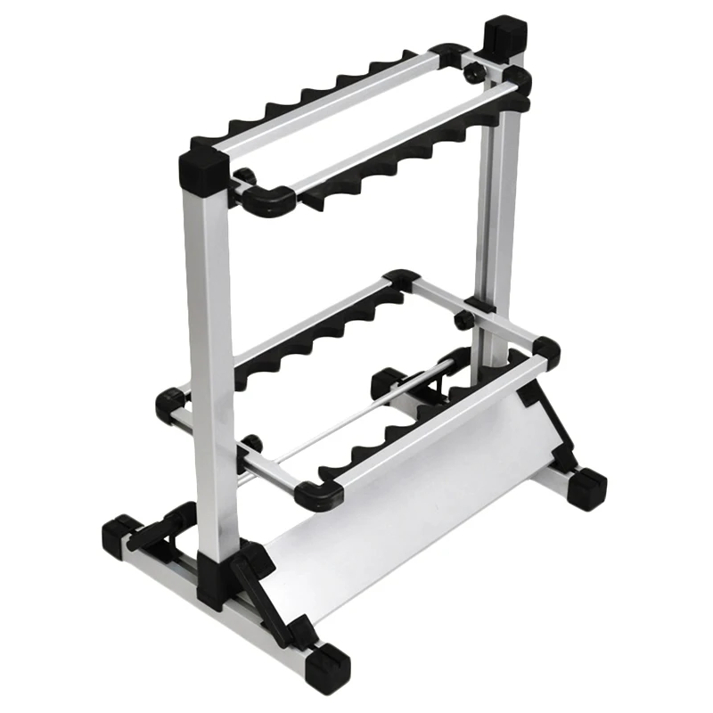 Aluminum Alloy Fishing Rod Rack Storage Holder Stand Up To 12 Rods for All Types of and Combos | Спорт и развлечения