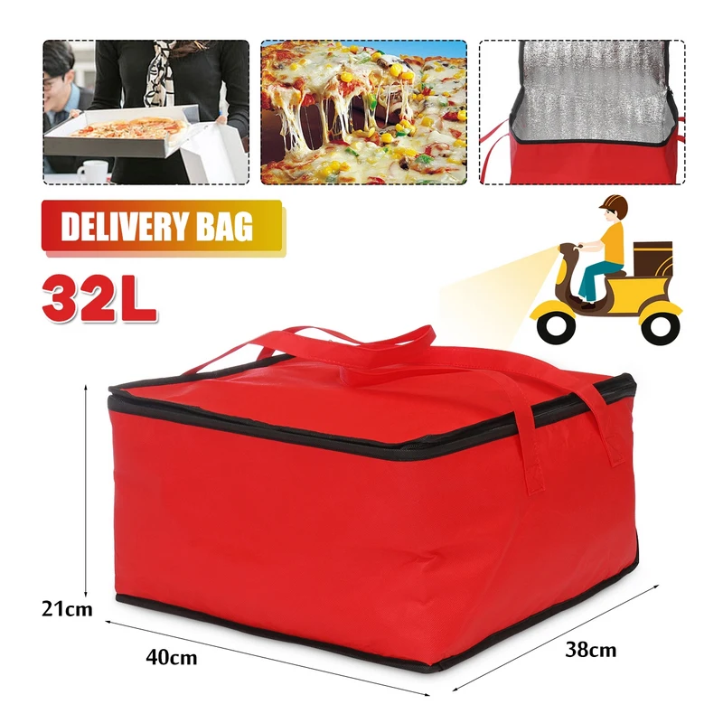 15'' Insulated Bag Cooler Bag Folding Picnic Portable Car Ice Pack Food Thermal Lunch Bag Outdoor Food Delivery Bag Pizza Bag