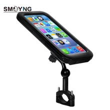 SMOYNG Waterproof Motorcycle Bike Phone Holder Case Adjustable Support Moto Bicycle Handlebar mobile Mount Bracket For iPhone